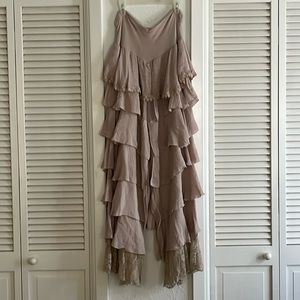 L & B Tan Dress Pants w/Ruffles